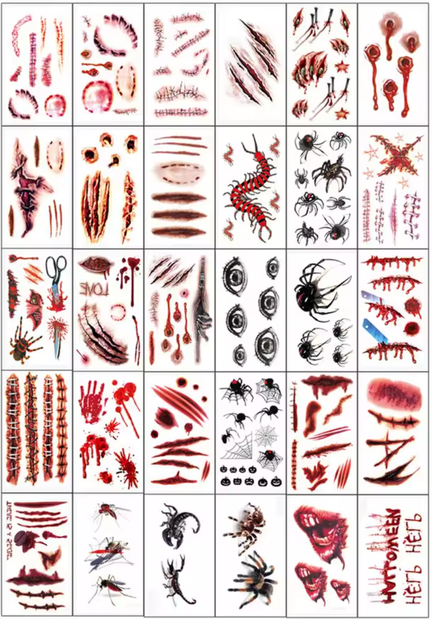 30 Stück Wunden Tattoos