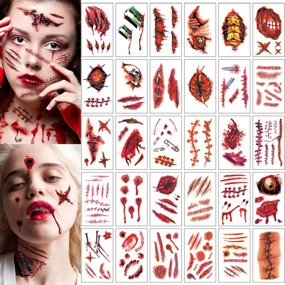 30 Stück Wunden Tattoos