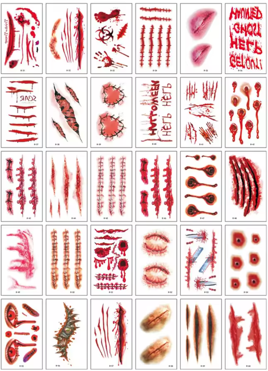 30 Stück Wunden Tattoos
